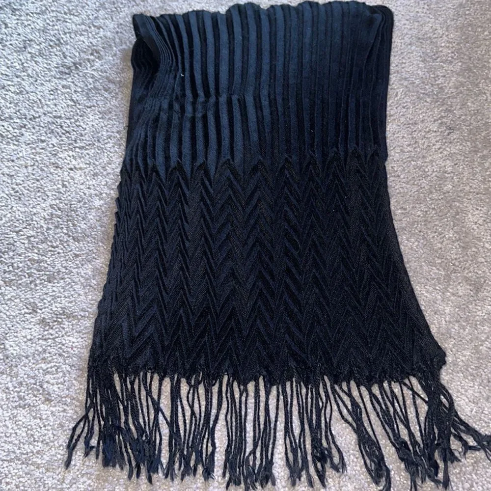 Pleated Scarf/Wrap with Fringe!